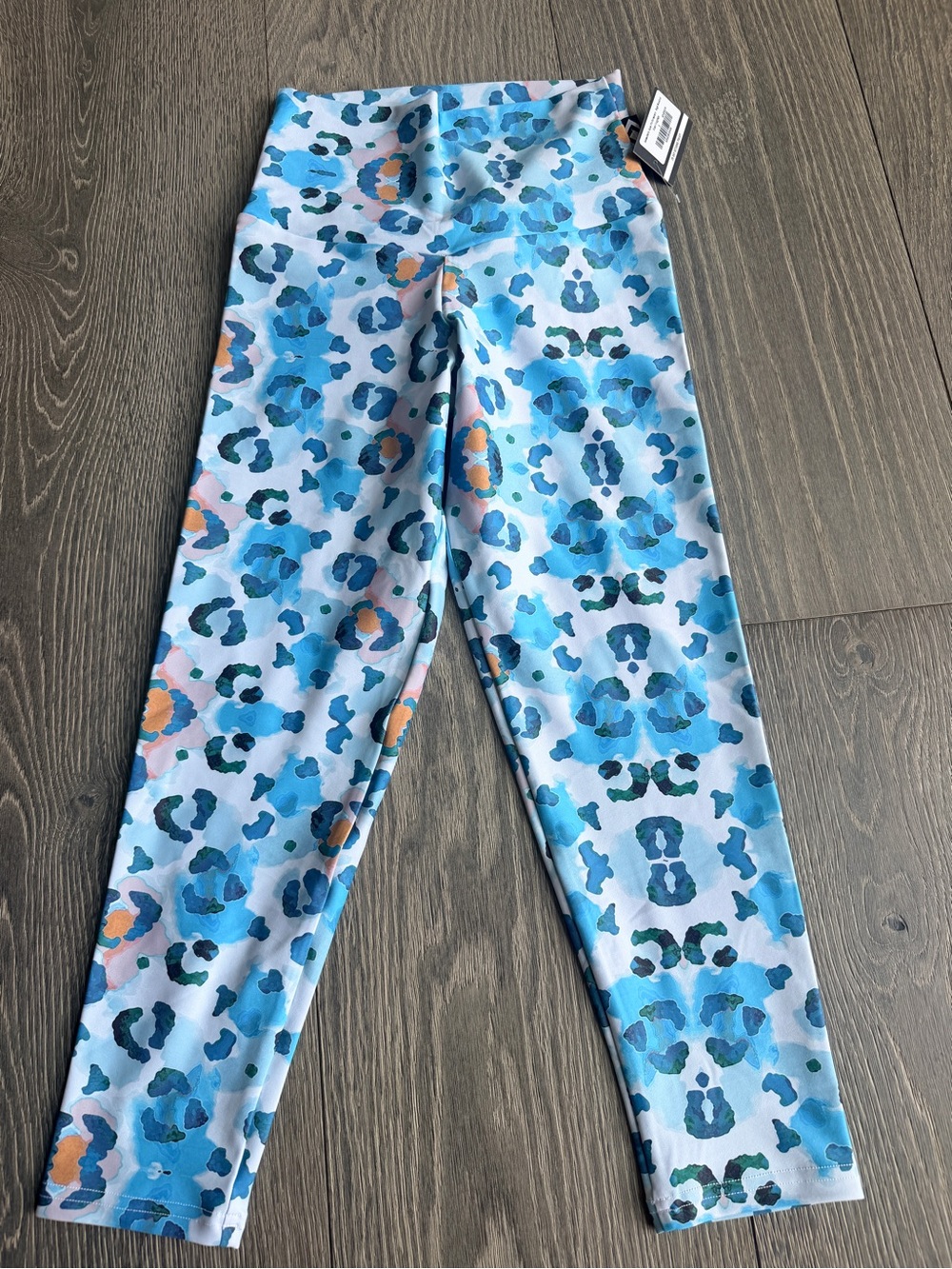 Exotica Animalistic Aqua Performance High Waisted Capri Cropped Leggings Size S